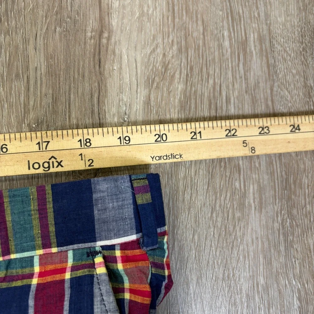 VTG Madras Plaid Mens Pants 40x35 Lightweight Cotton Summer Straight Relaxed